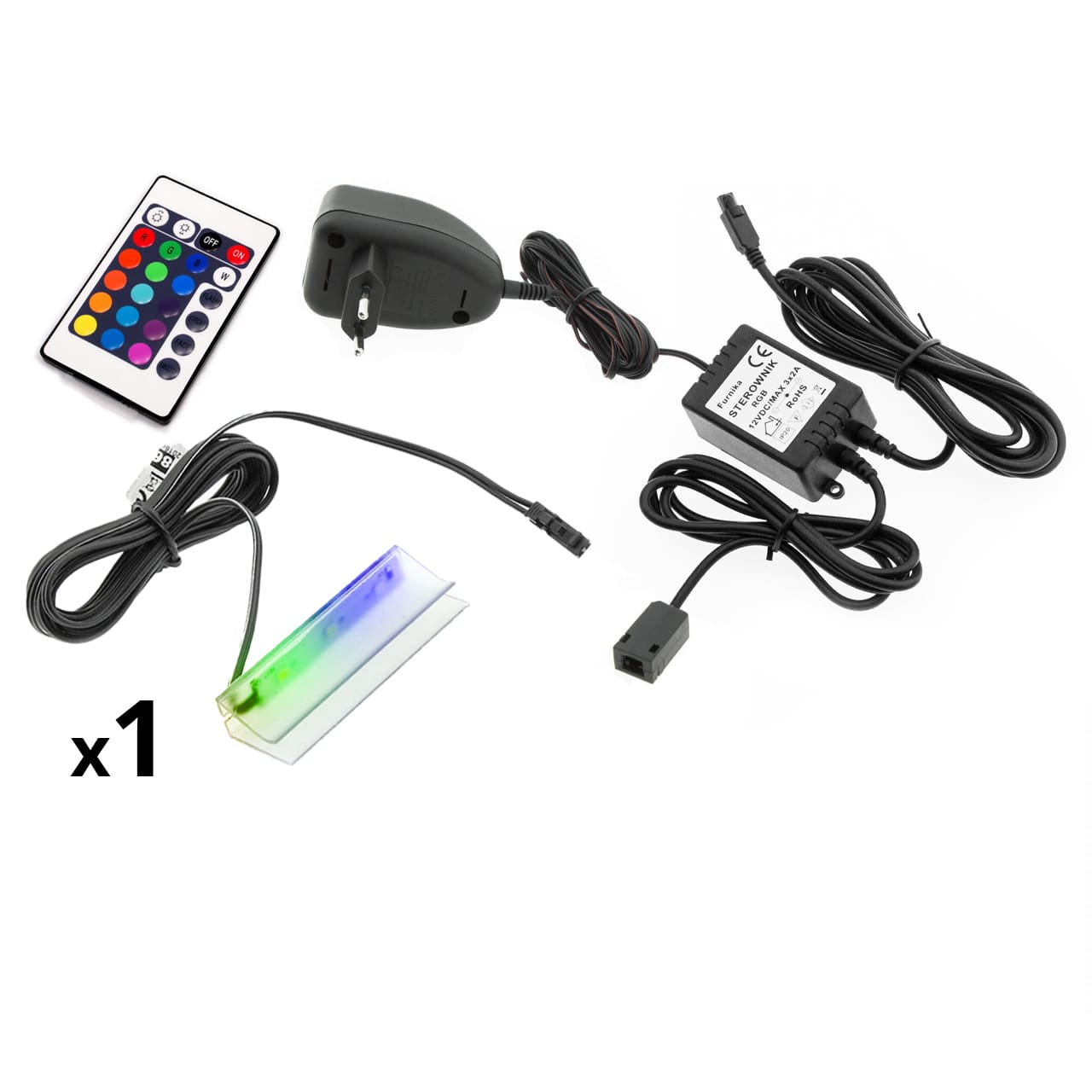 LED osvětlení 1 police - RGB (volba barev)