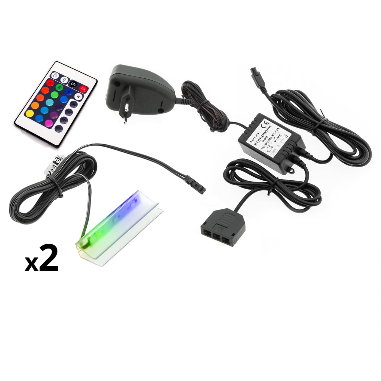 LED osvětlení 2 police - RGB (volba barev)