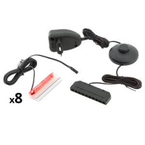 LED osvětlení 8 polic - červená