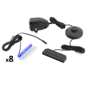 LED osvětlení 8 polic - modrá