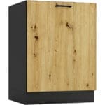 Dřezová skříňka D60ZL ELLEN 03 grafit / dub artisan