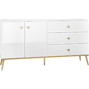 Komoda GOLDEN GL04 bílý lesk