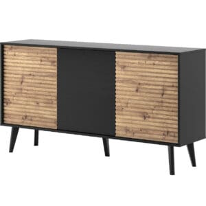 Komoda WOLLOW 04 černá / dub artisan