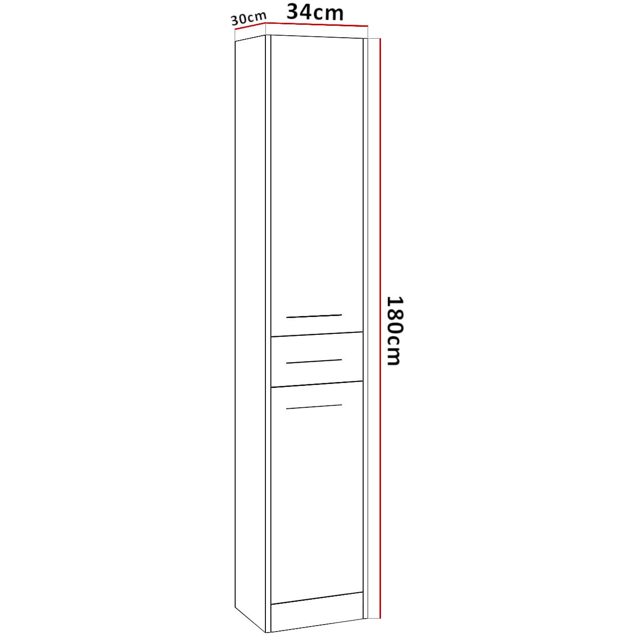 Koupelnová skříňka vysoká SLIM SL1 bílý laminát - Obrázek 2