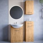 Koupelnový nábytek se zrcadlem NEPPA LED dub artisan