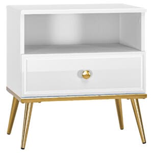 Noční stolek GOLDEN GL07 bílý lesk
