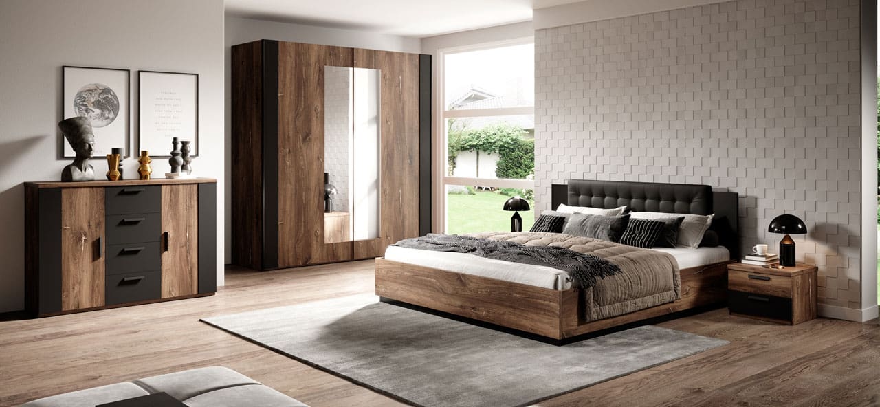 Postel 160x200 SAGMA SG31 dub flagstaf měď / černá - Obrázek 2