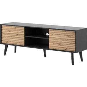 Skříňka RTV WOLLOW 01 černá / dub artisan