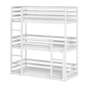 Třílůžková dřevěná patrová postel LASSO 90x190