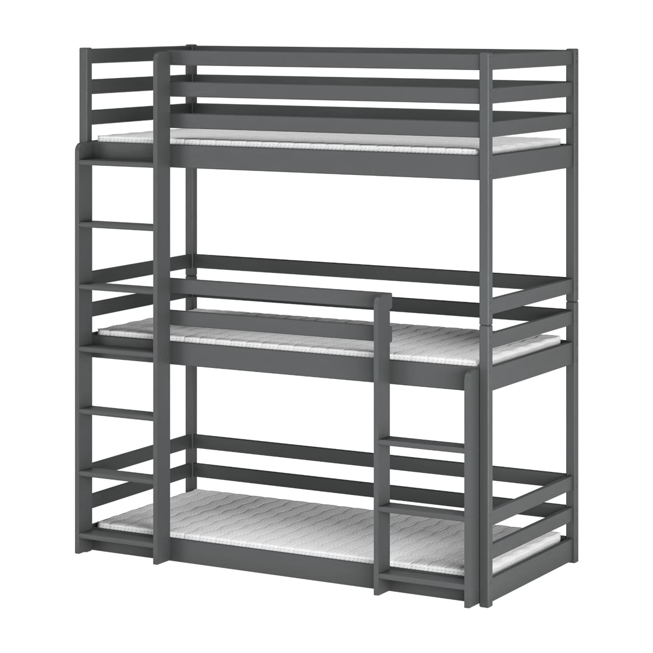 Třílůžková dřevěná patrová postel LASSO 90x190 - Obrázek 4