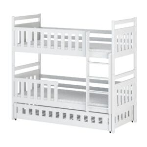 Třílůžková dřevěná patrová postel WILO 80x180